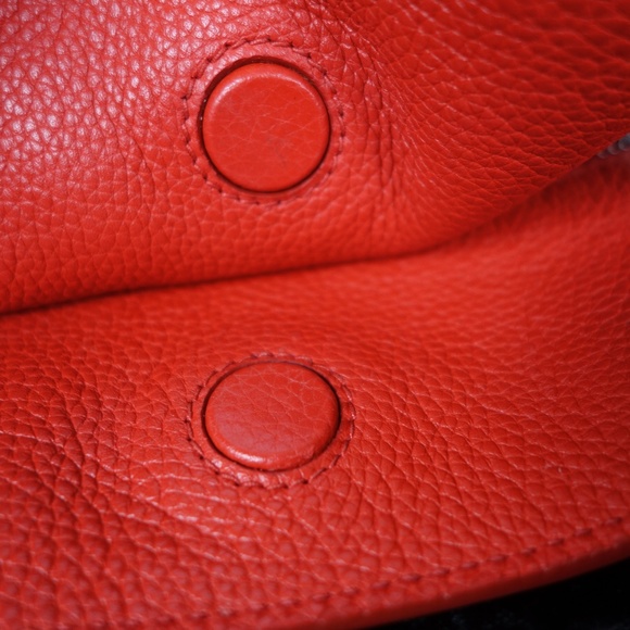 Prada Vitello Daino Red Leather Hobo Bag w/ Silver-Tone Hardware & Snap Closure - Picture 9 of 16